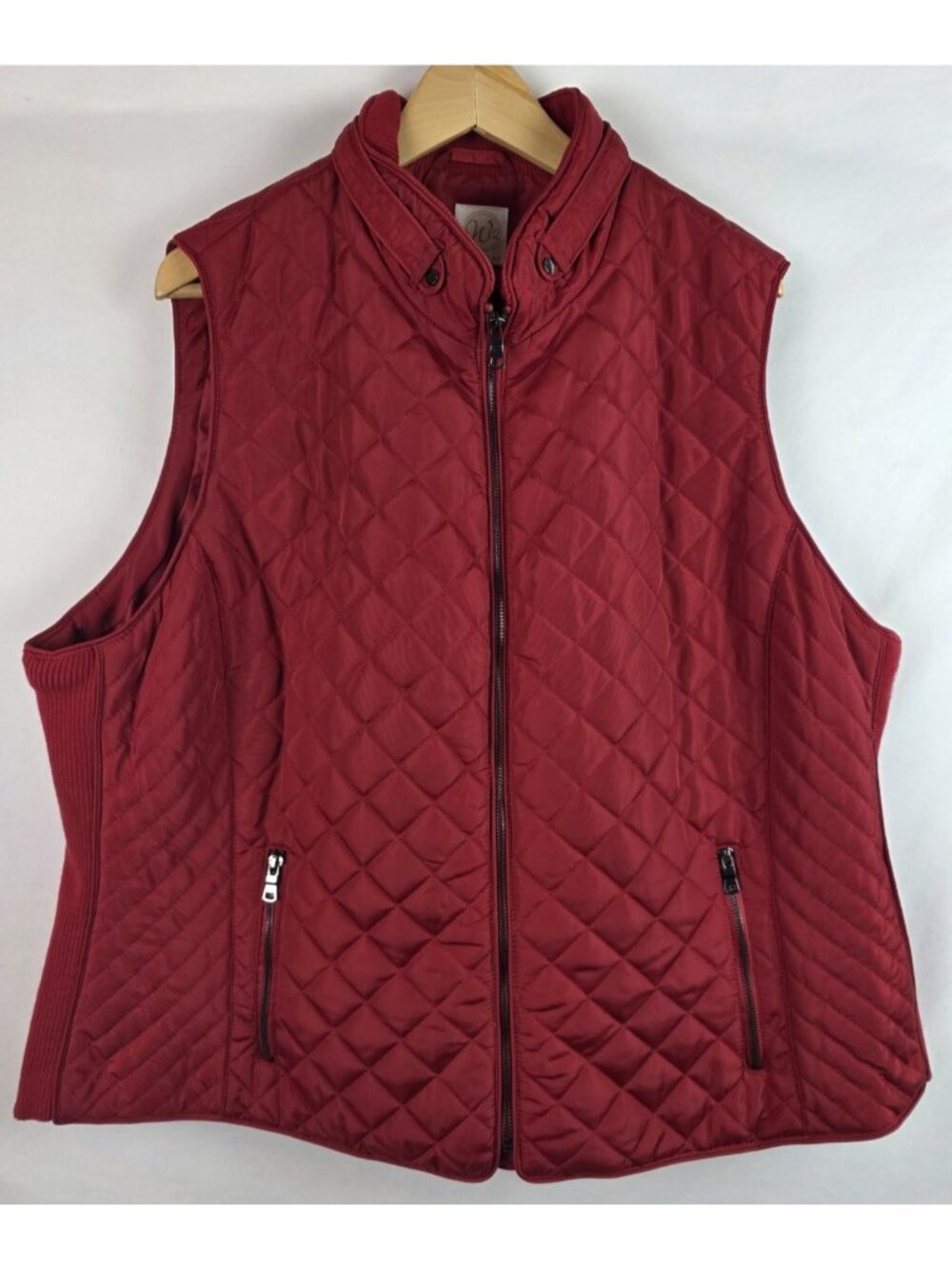 Westport 1962 Women's Puffer Vest Plus Size 3X Red Quilted Puffy Jacket Top